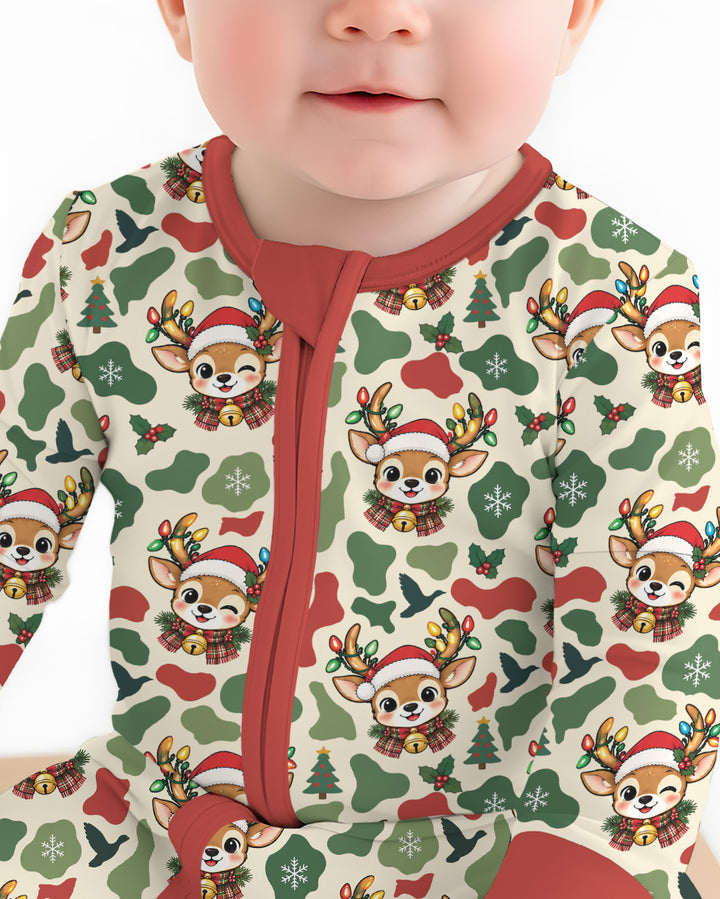 Christmas Deer Hunting Camo Bamboo Convertible Zippy
