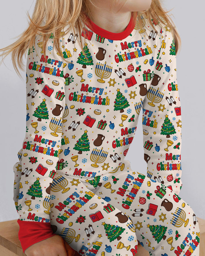 Merry Chrismukkah Bamboo Two Piece Long Sleeve Pajama Set
