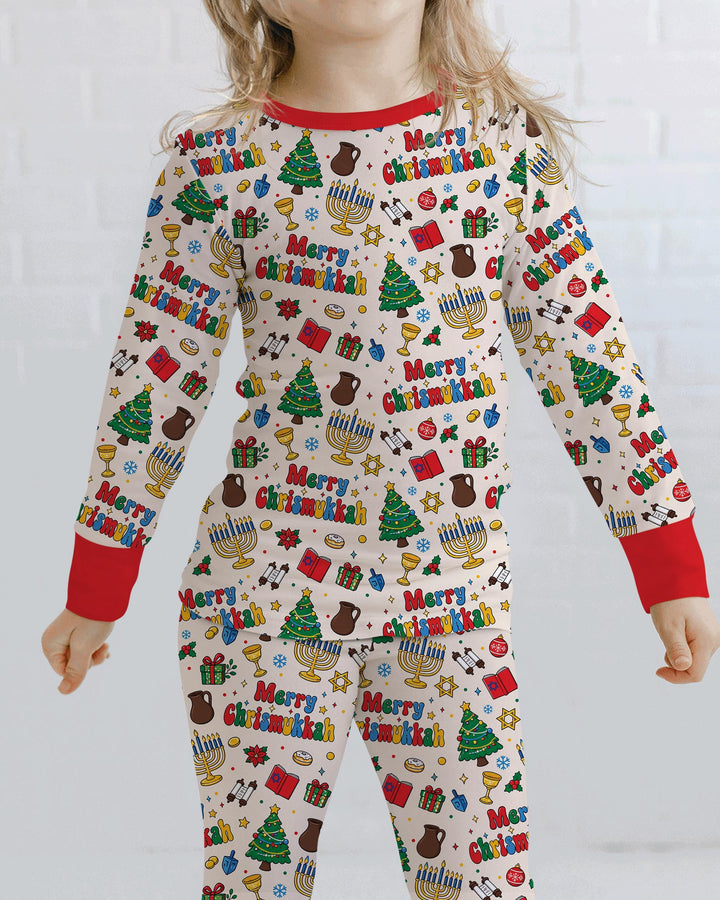 Merry Chrismukkah Bamboo Two Piece Long Sleeve Pajama Set