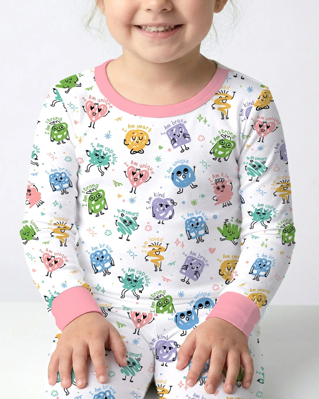 Positive Affirmations Bamboo Two Piece Long Sleeve Pajama Set