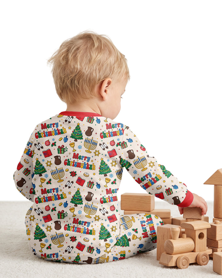 Merry Chrismukkah Bamboo Two Piece Long Sleeve Pajama Set