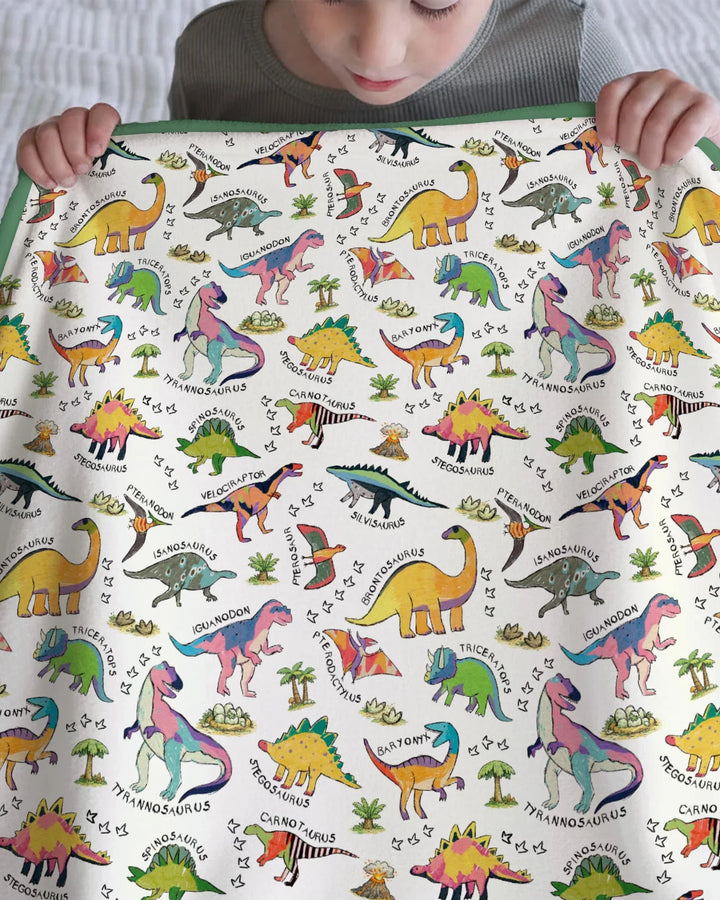 All The Dino Types Bamboo Blanket