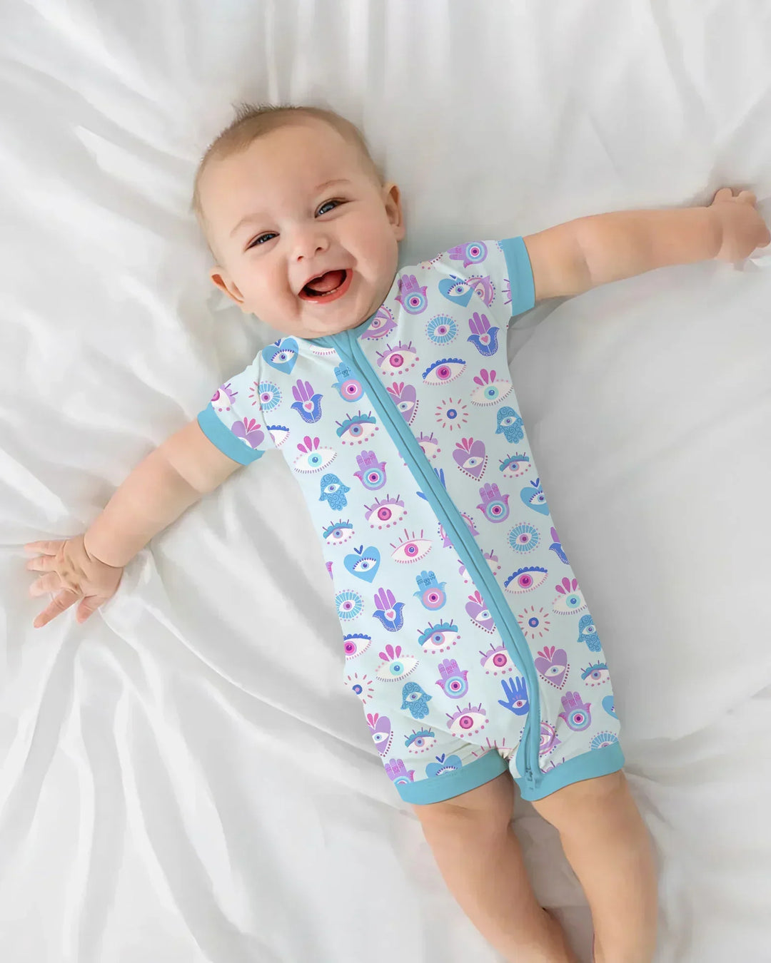 Hamsa Heart Guardians Family Matching Bamboo Shorty Zippy