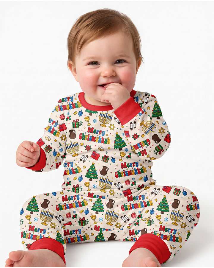 Merry Chrismukkah Bamboo Two Piece Long Sleeve Pajama Set