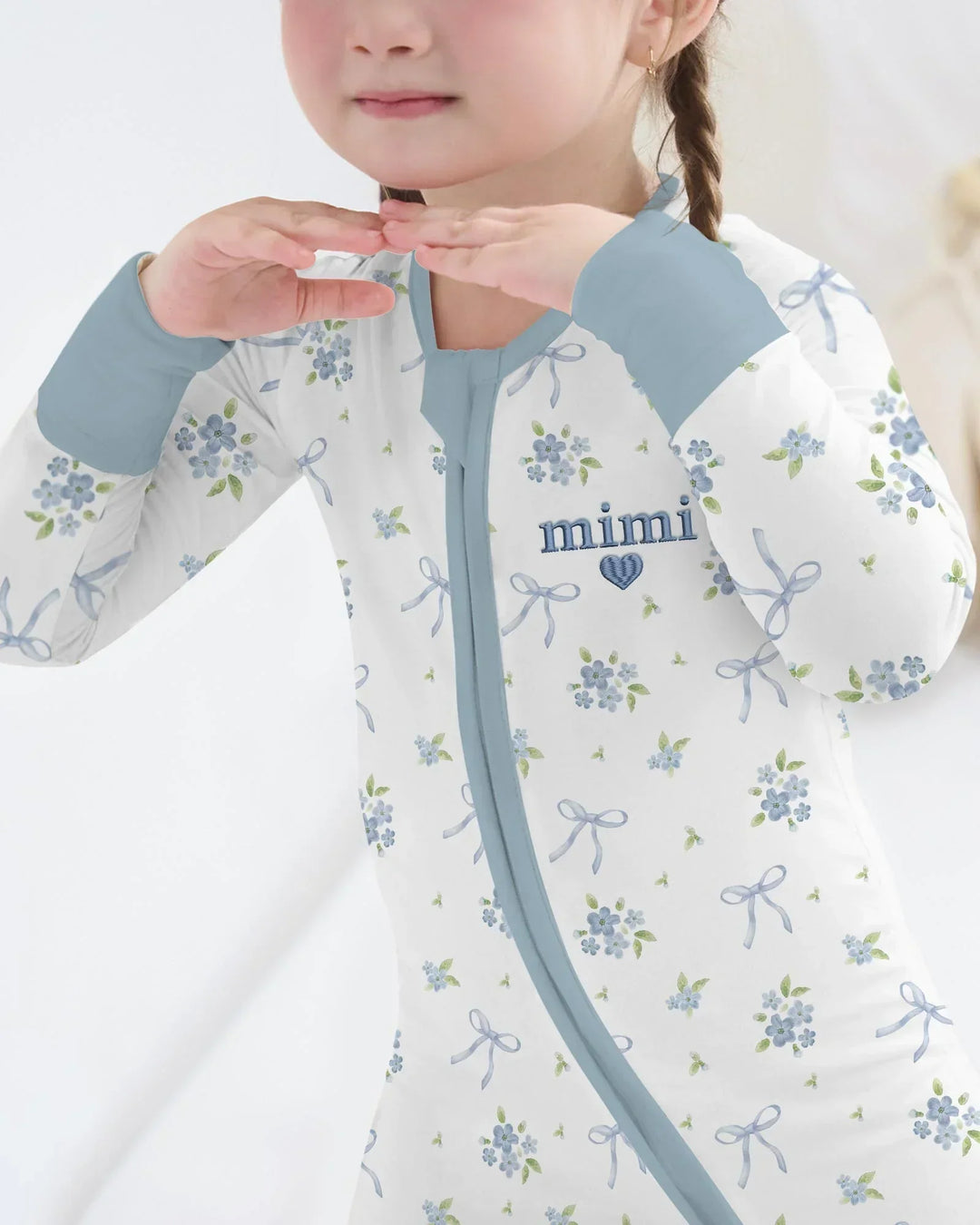 Mommy and Me Matching Embroidered Baby Bamboo Convertible Zippy