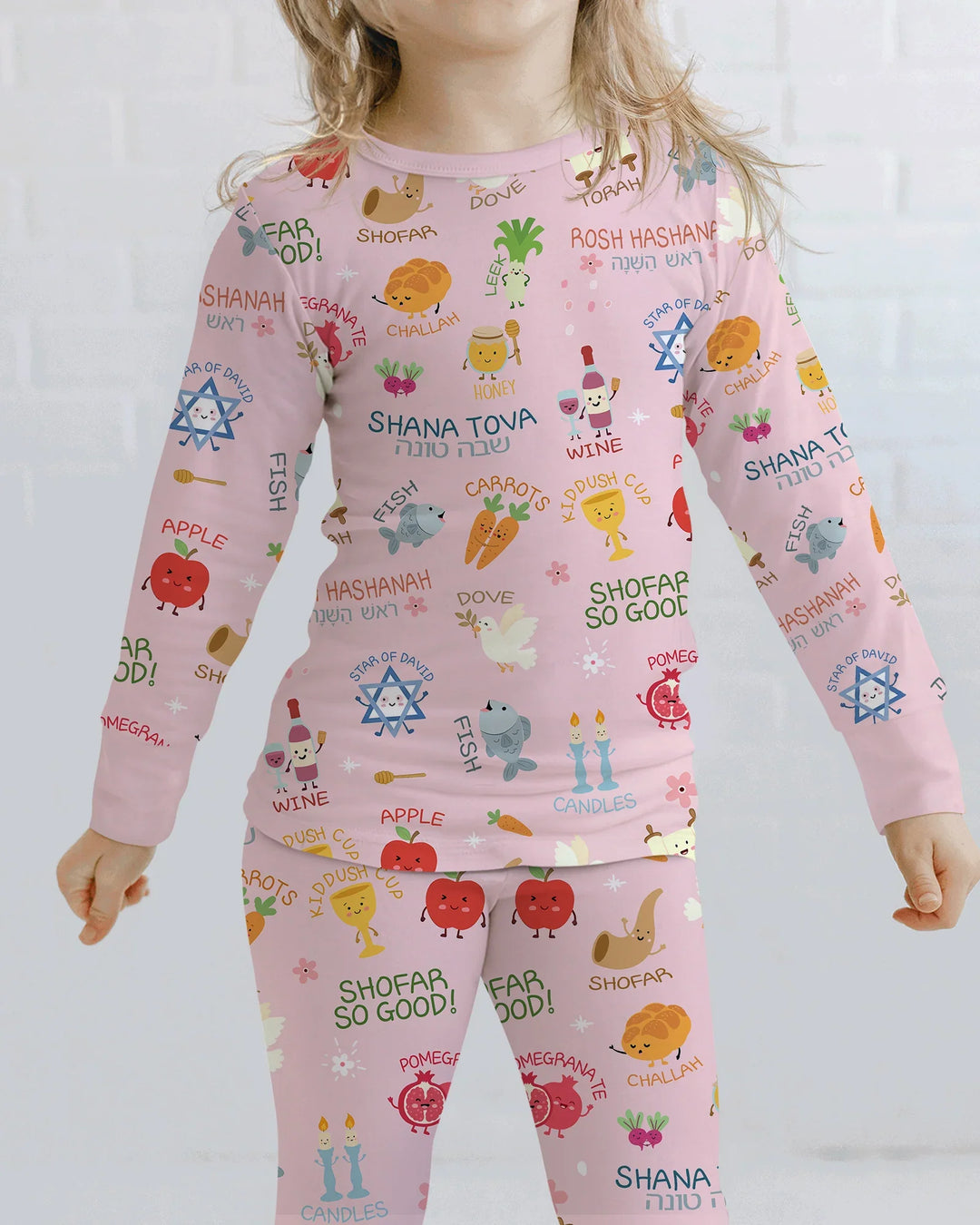 Family Rosh Hashanah Matching Bamboo Two Piece Long Sleeve Pajama Set