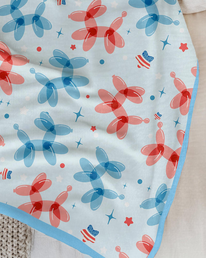 American Balloon Dog Party Bamboo Blanket