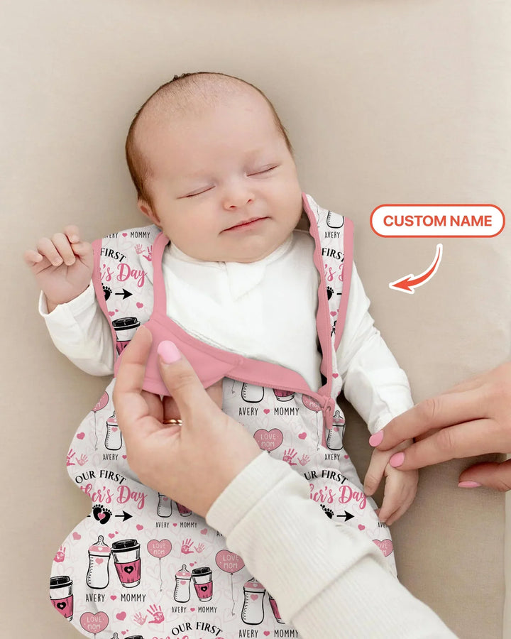 Custom Name First Mother's Day Drink Bamboo Sleep Bag