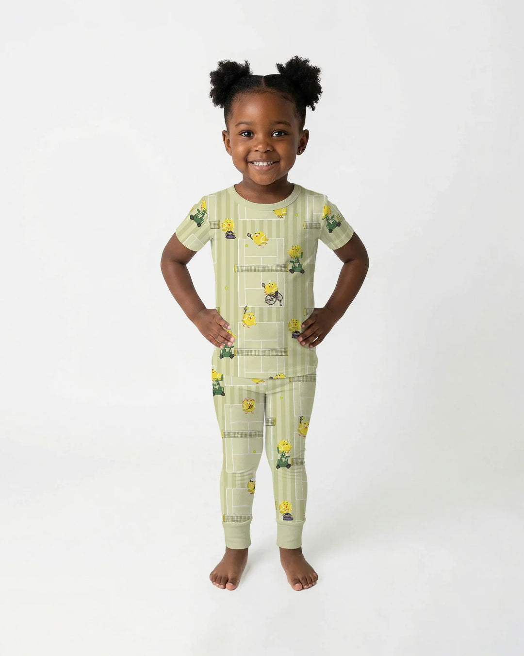 Tennis Bamboo Two Piece Short Sleeve Pajama Set
