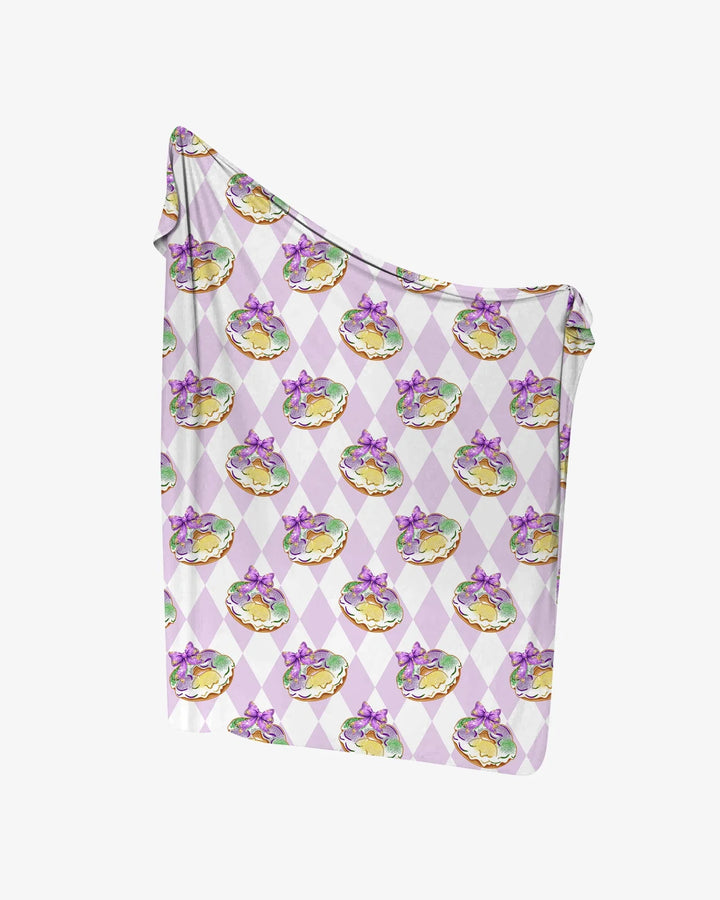 Mardi Gras Donut Bamboo Swaddle Blanket
