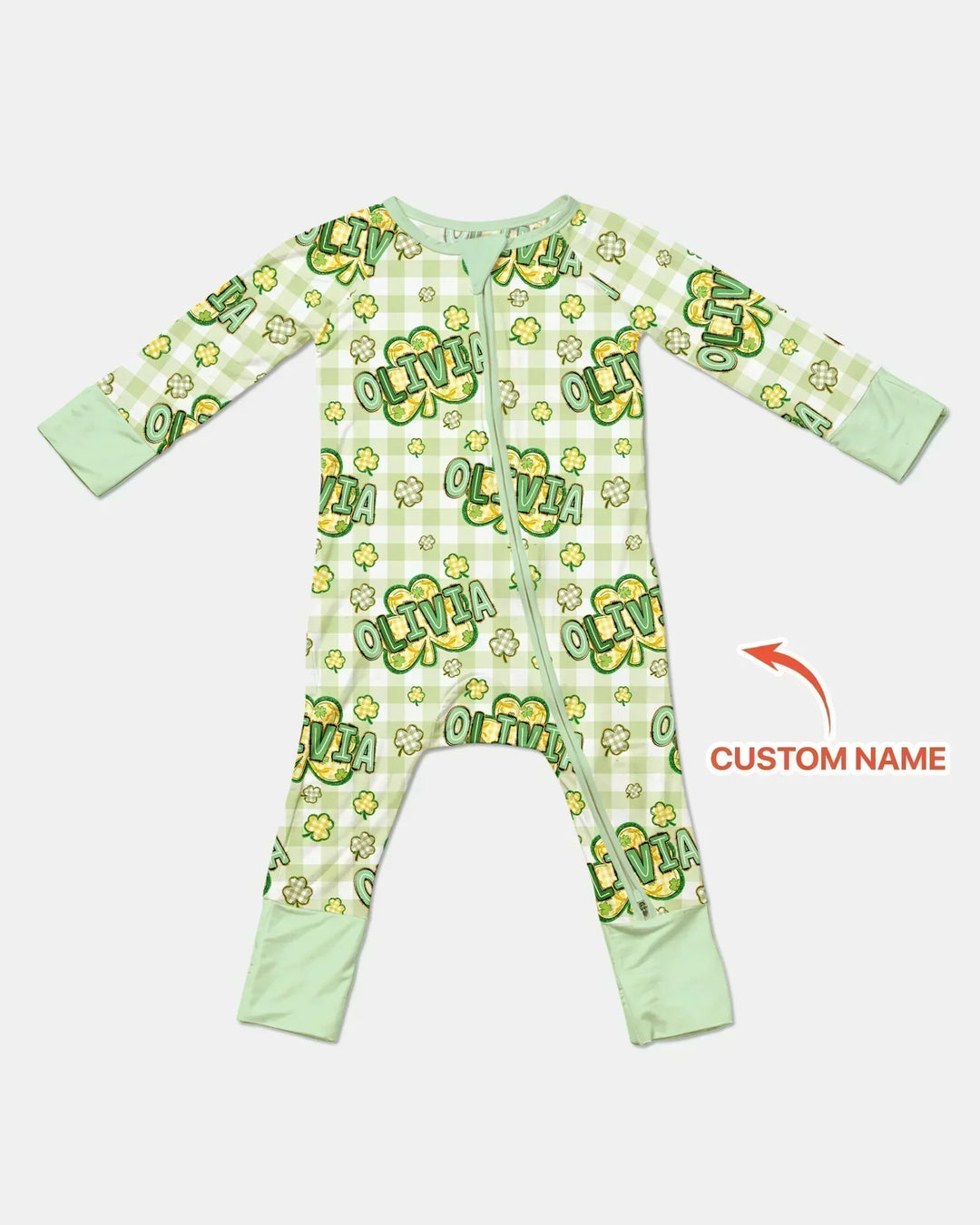 Lucky Shamrock Custom Name Bamboo Convertible Zippy