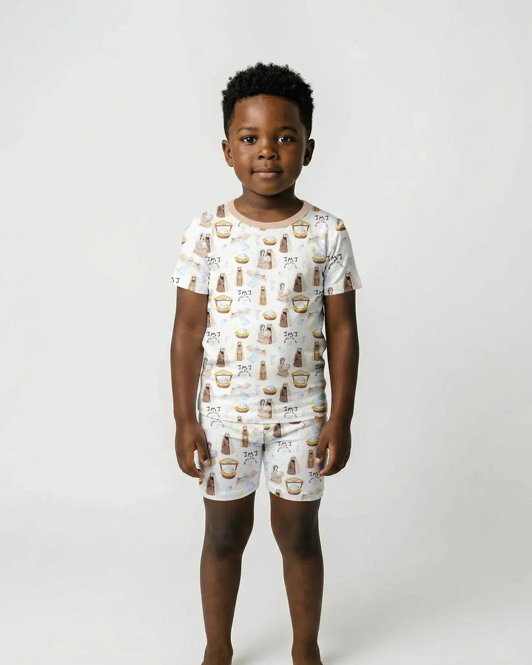 Holy Family Bamboo Two Piece Short Sleeve Shorts Pajama Set