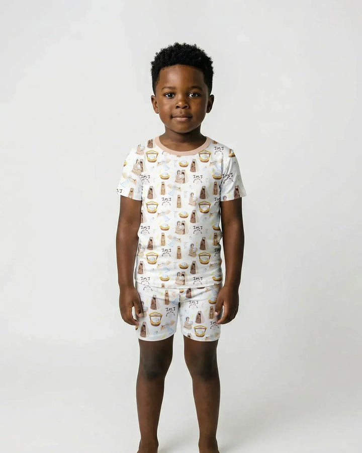 Holy Family Bamboo Two Piece Short Sleeve Shorts Pajama Set