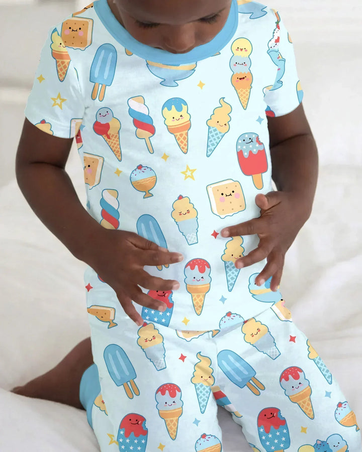 American Ice cream Bamboo Two Piece Short Sleeve Pajama Set