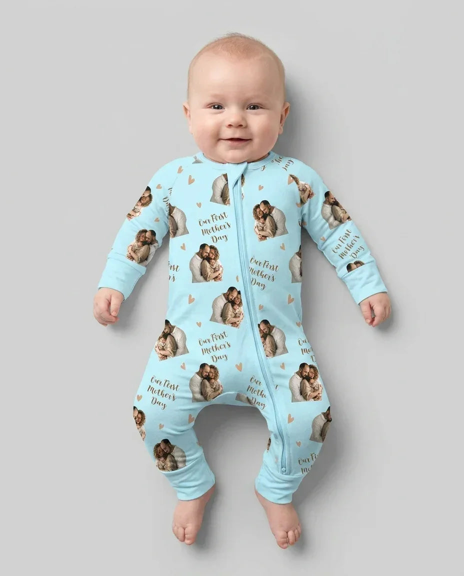 Custom Photo Our First as Parents Bamboo Convertible Zippy