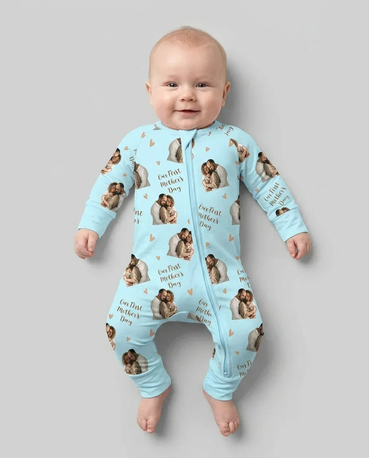 Custom Photo Our First as Parents Bamboo Convertible Zippy