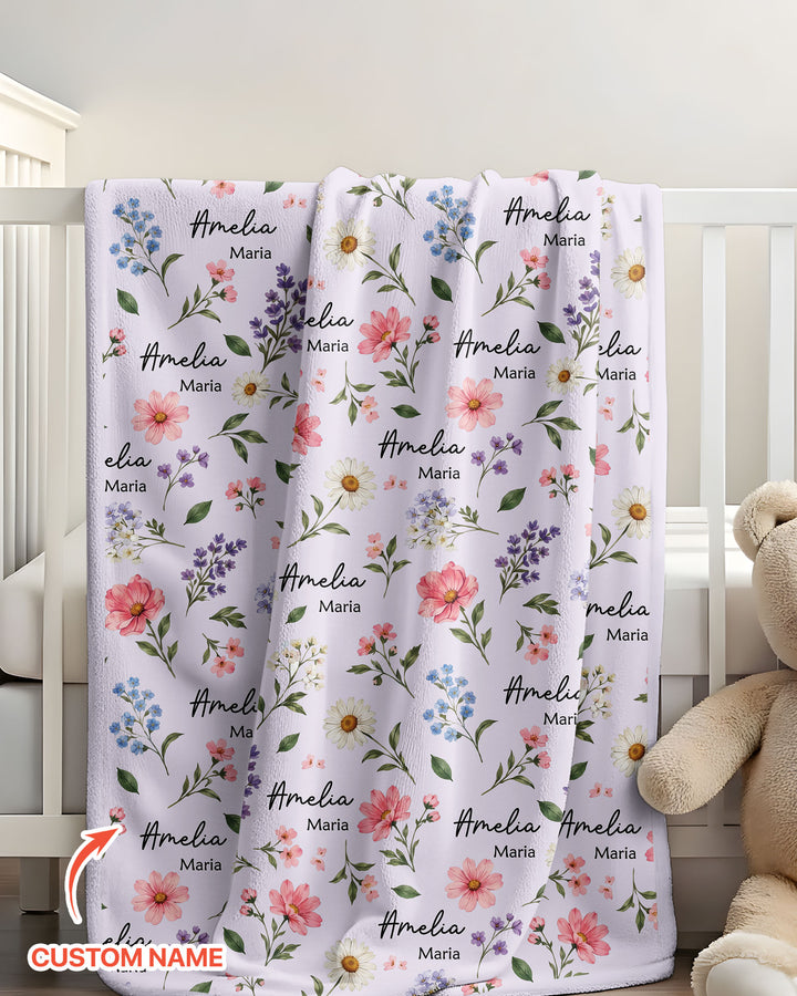 Wildflower Whispers Bamboo Blanket