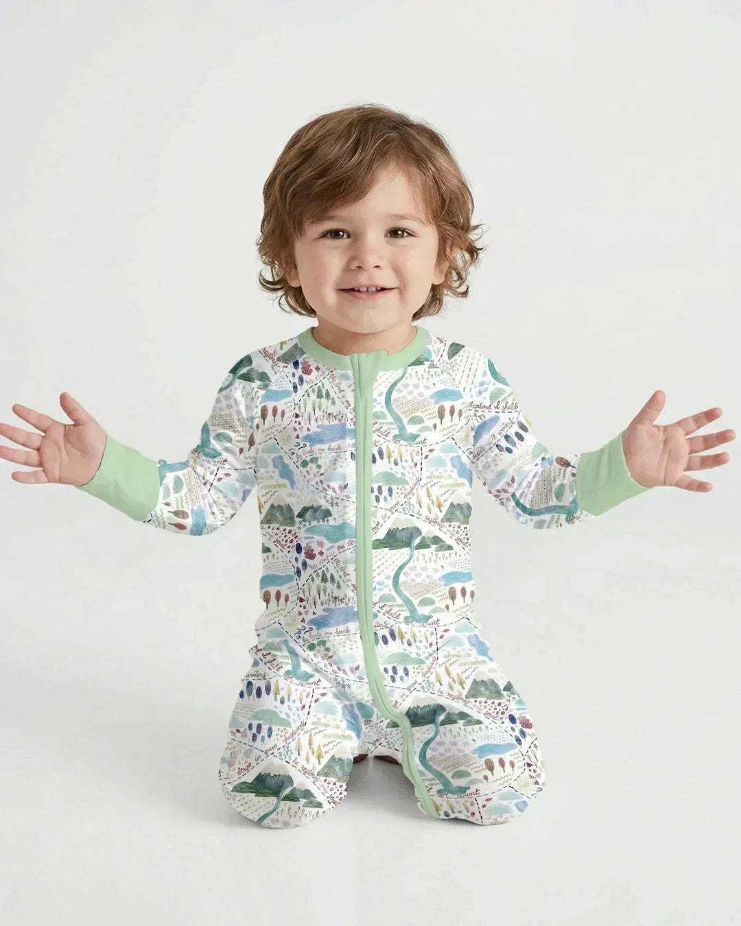 Whimsical Psalms 23 Map Bamboo Convertible Zippy