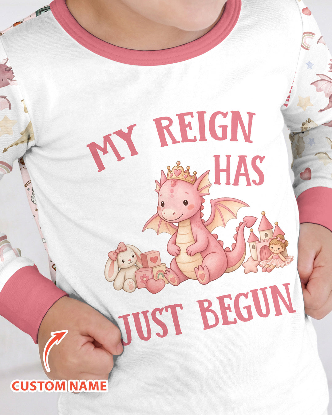 My Reign Has Just Begun Custom Name Bamboo Two Piece Long Sleeve Pajama Set