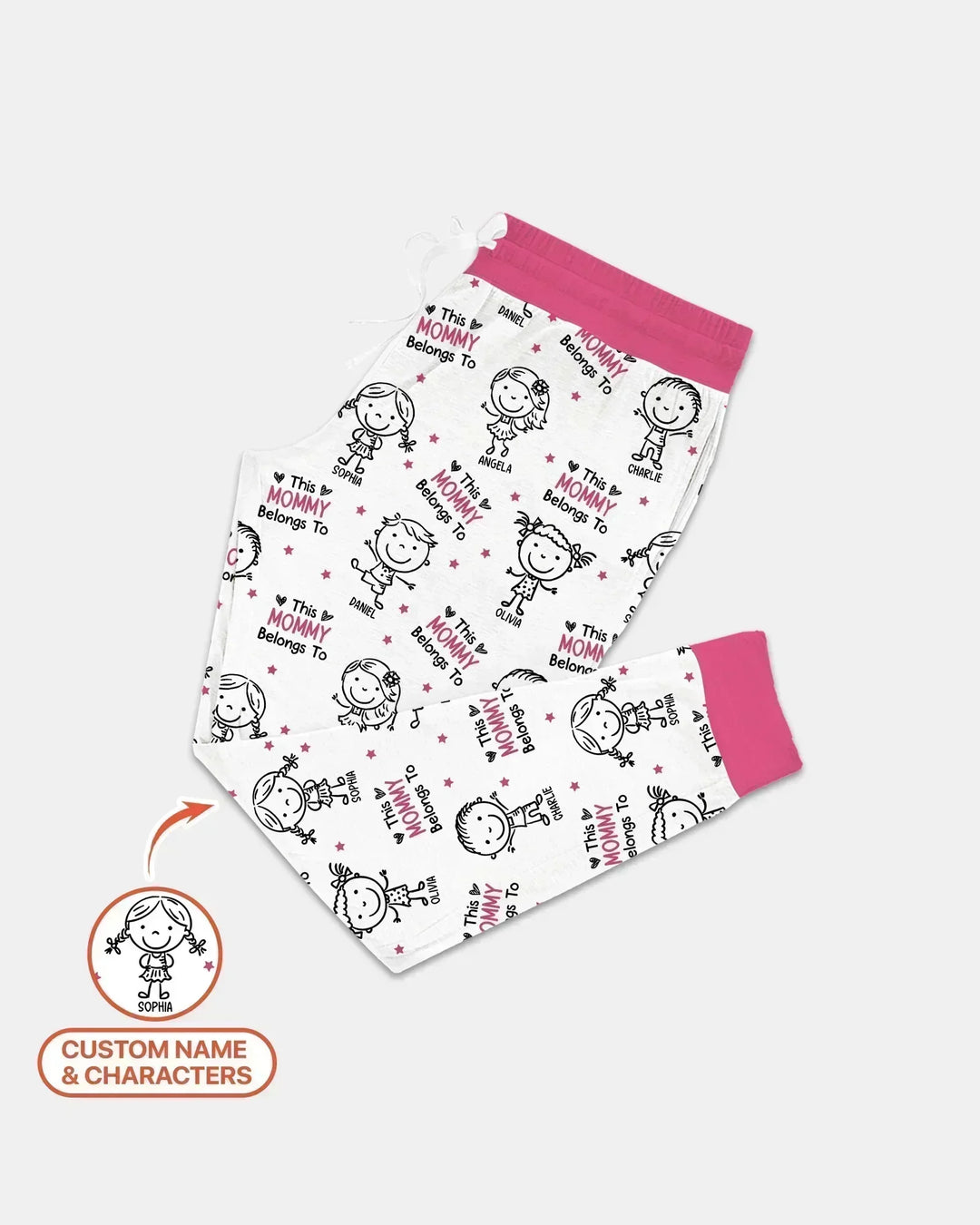 Custom Name "This Mommy Belongs To" Doodle Bamboo Women Pajama Set