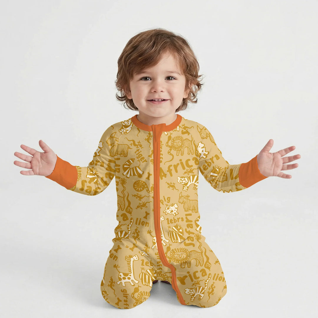 Handdrawn African Animals Bamboo Convertible Zippy