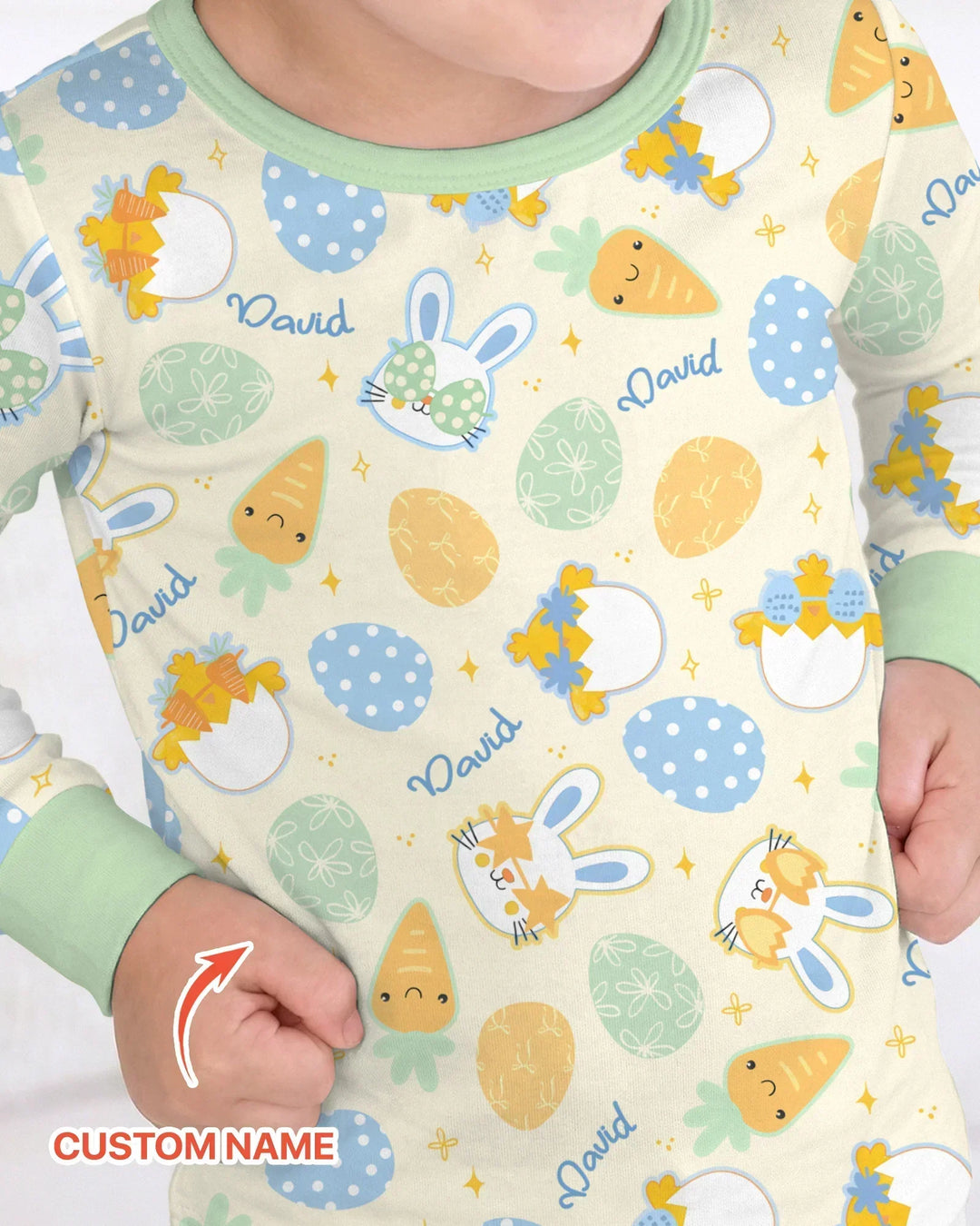 Retro Easter Bamboo Two Piece Long Sleeve Pajama Set