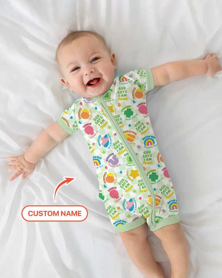 God Says I Am St. Patrick’s Day Custom Name Family Matching Bamboo Shorty Zippy