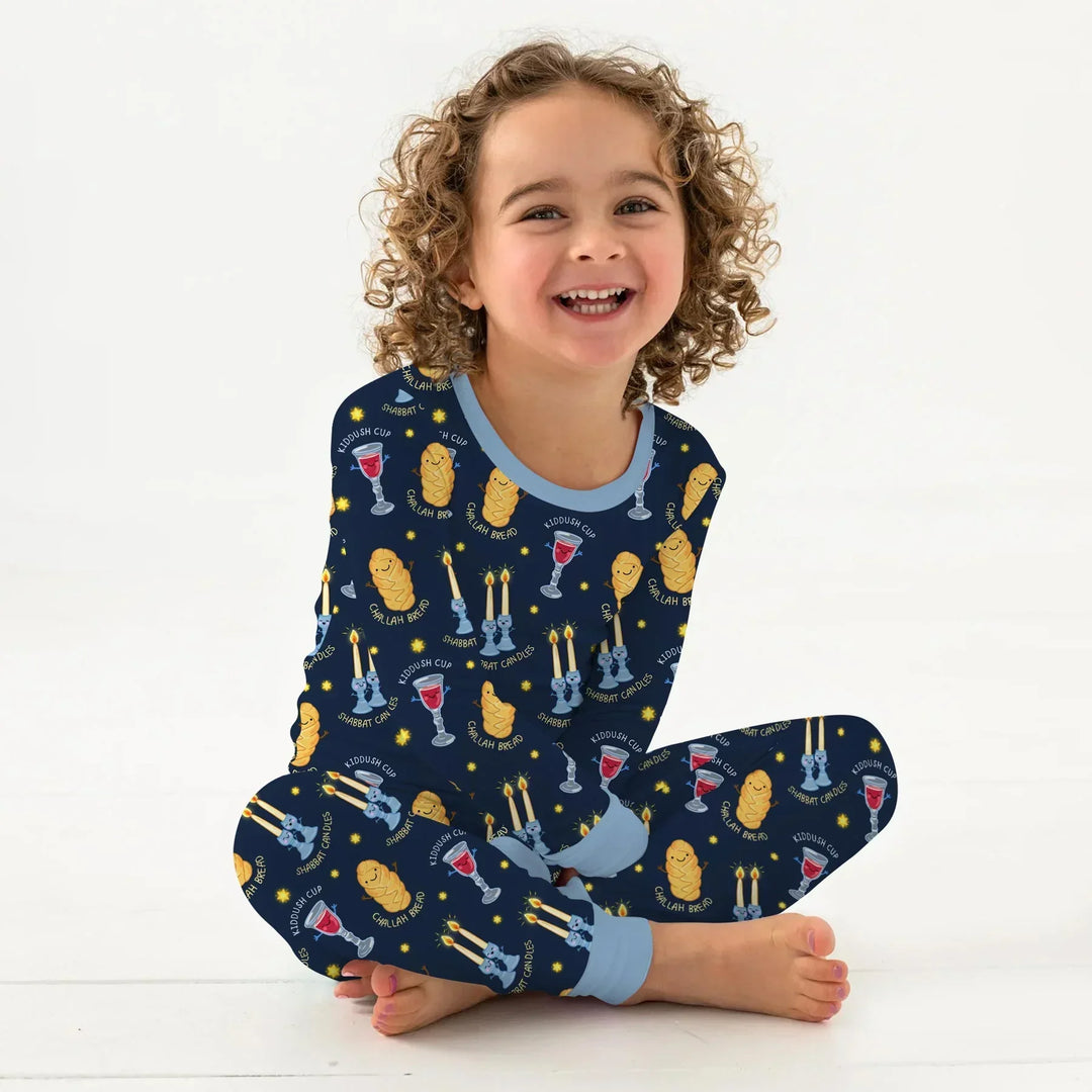 Shabbat Eve Bamboo Two Piece Long Sleeve Pajama Set