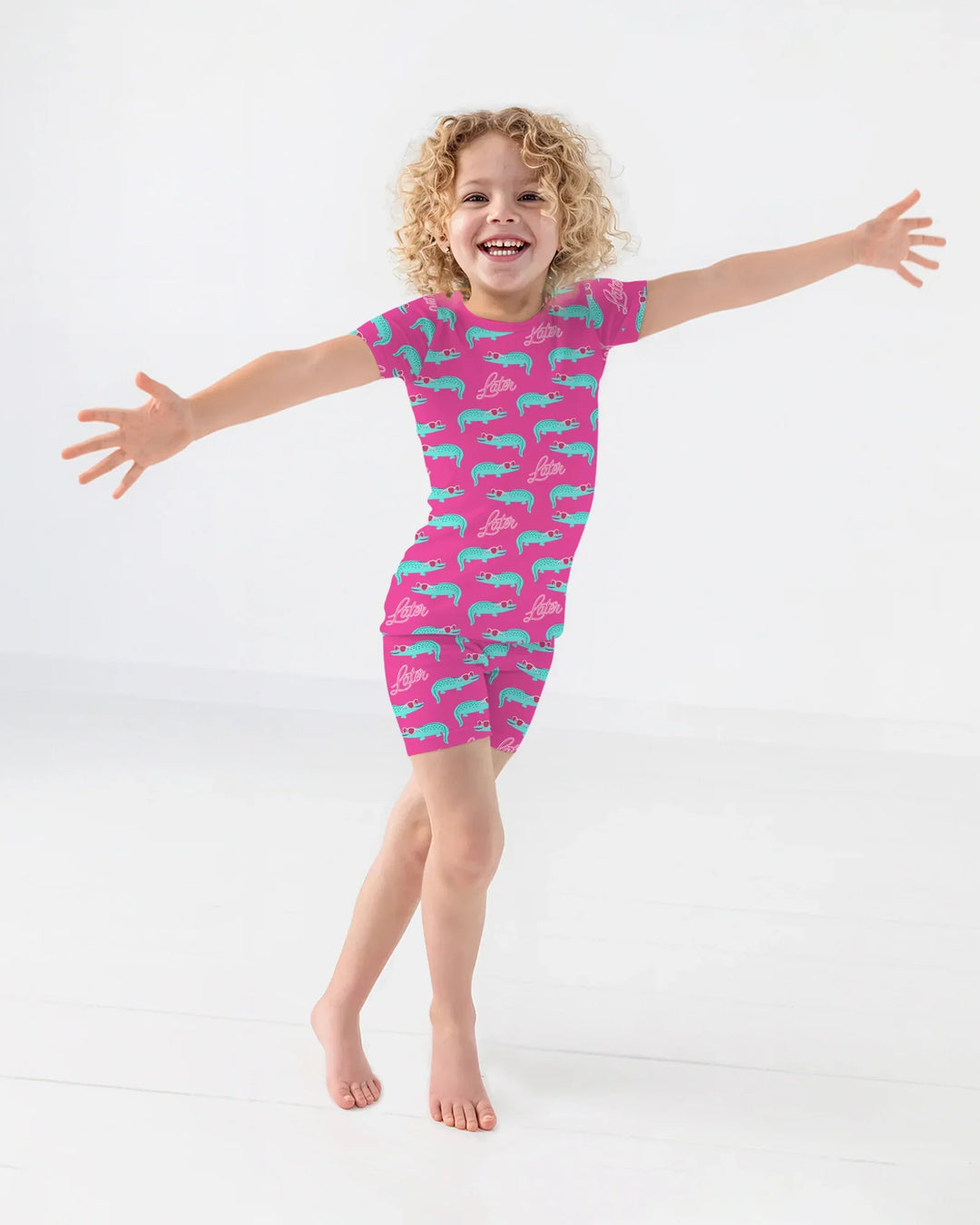 Later Gator Bamboo Two Piece Short Sleeve Shorts Pajama Set