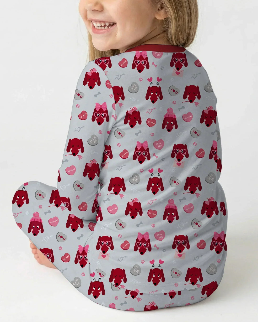 Dachshund Is My Valentine Bamboo Two Piece Long Sleeve Pajama Set