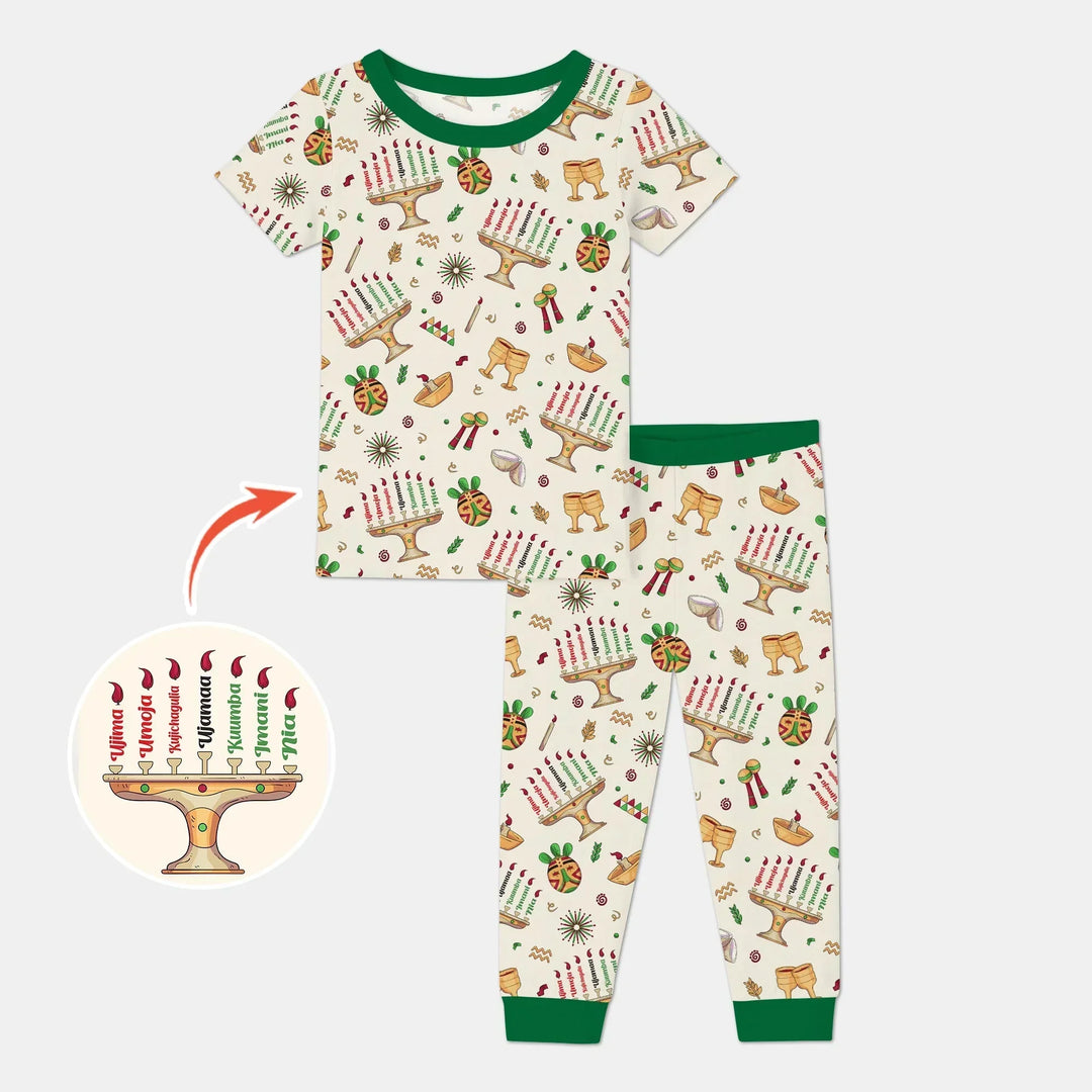 Happy Kwanzaa Bamboo Two Piece Short Sleeve Pajama Set