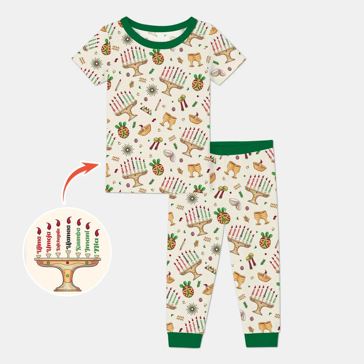 Happy Kwanzaa Bamboo Two Piece Short Sleeve Pajama Set