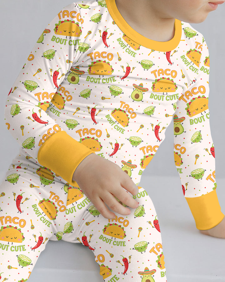 Funny Taco Bamboo Two Piece Long Sleeve Pajama Set