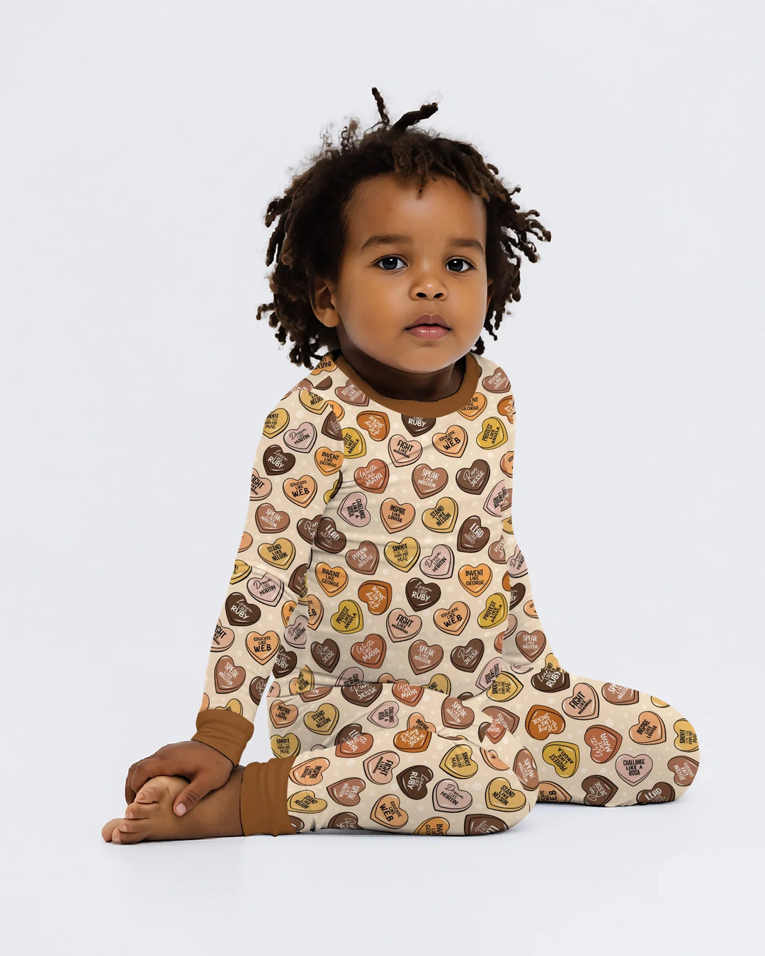 Black Month History Family Matching Bamboo Two Piece Long Sleeve Pajama Set