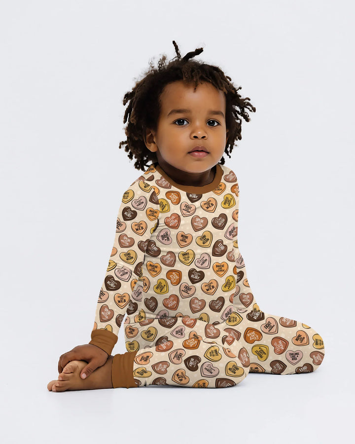 Black Month History Family Matching Bamboo Two Piece Long Sleeve Pajama Set