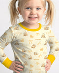 Sweat Yellow Mama Bear Two Piece Long Sleeve Pajama Set