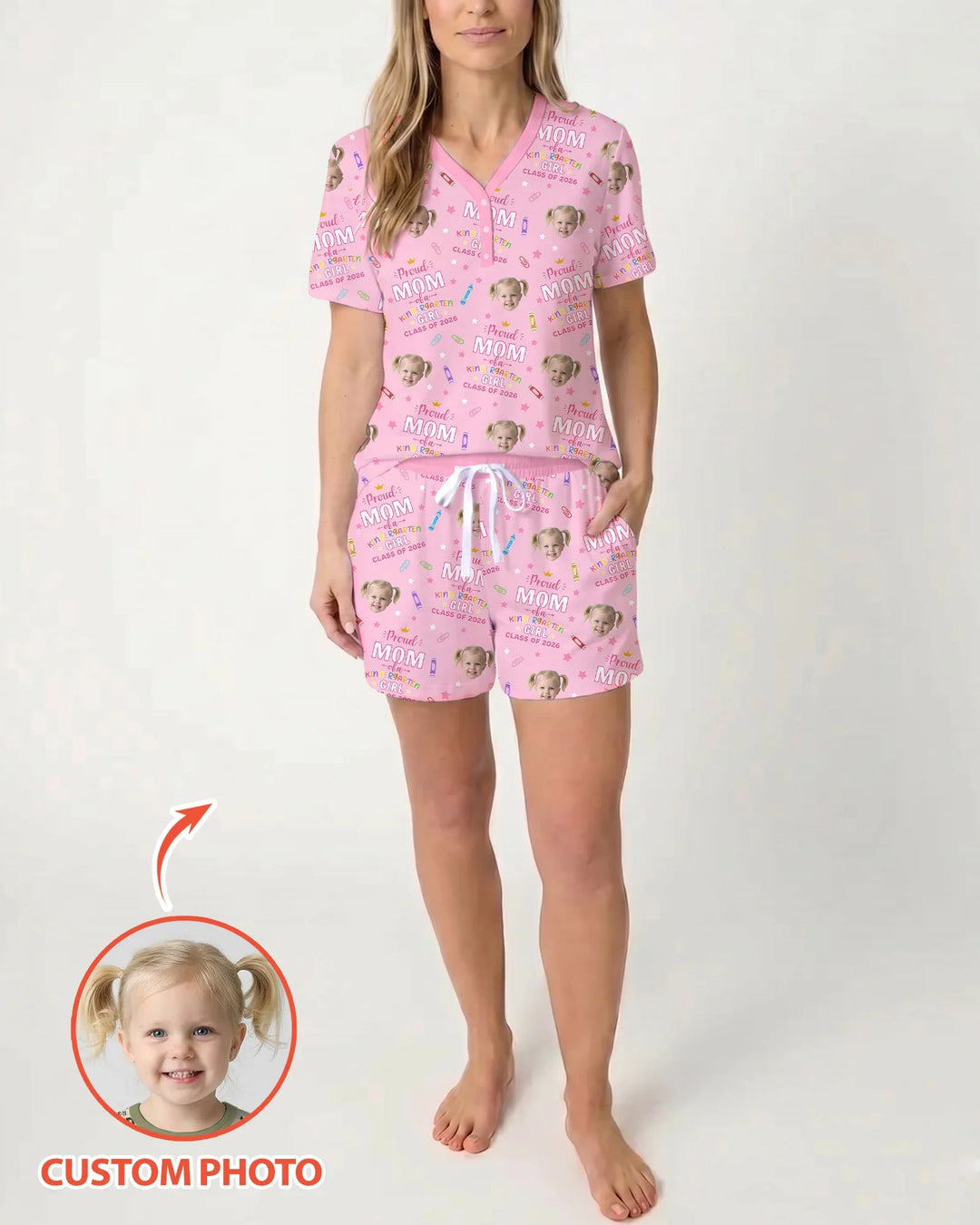 Proud Dad Mom Of Class Of 2026 Bamboo Women Short Sleeve Short Pajama Set
