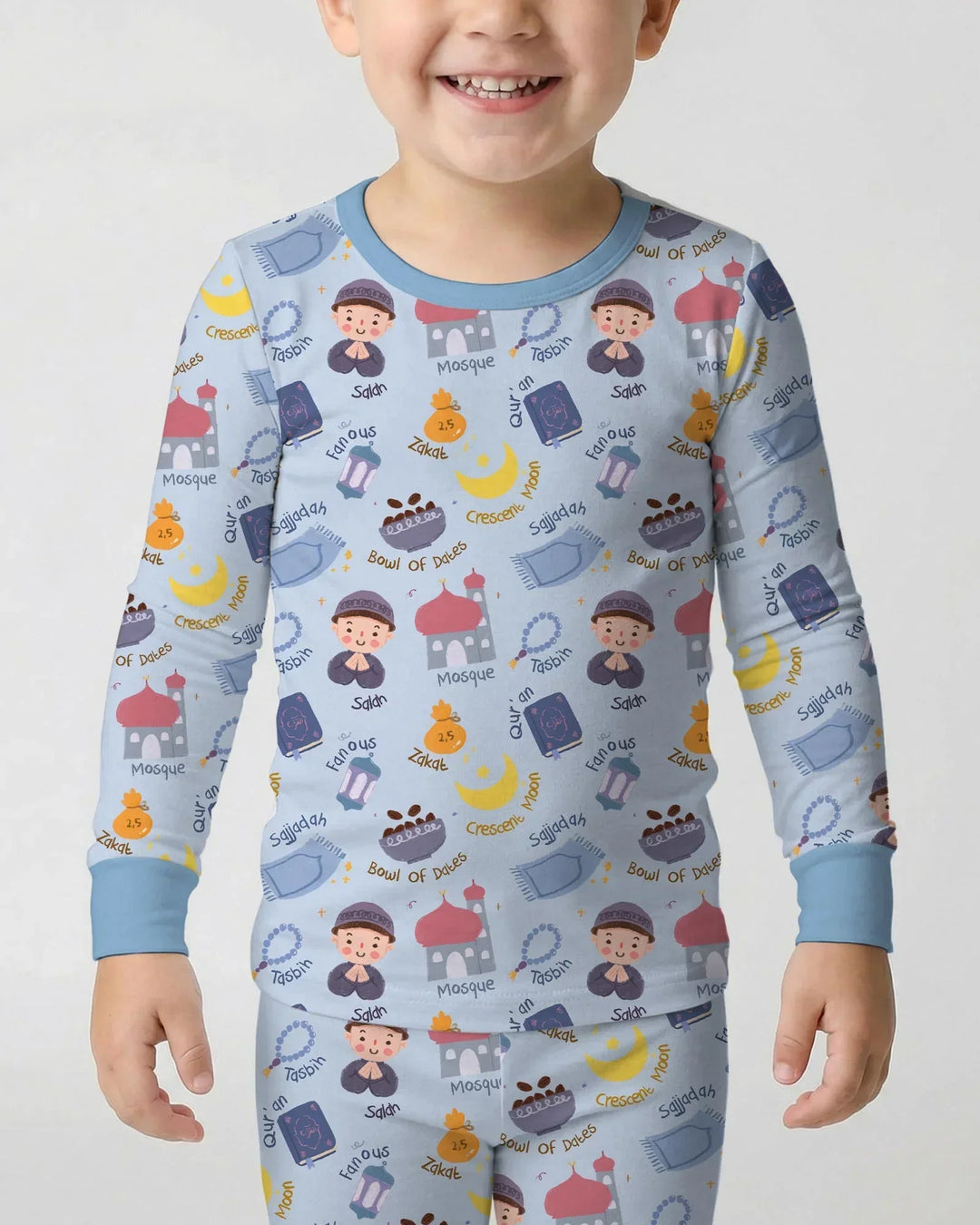 Happy Ramadhan Bamboo Two Piece Long Sleeve Pajama Set