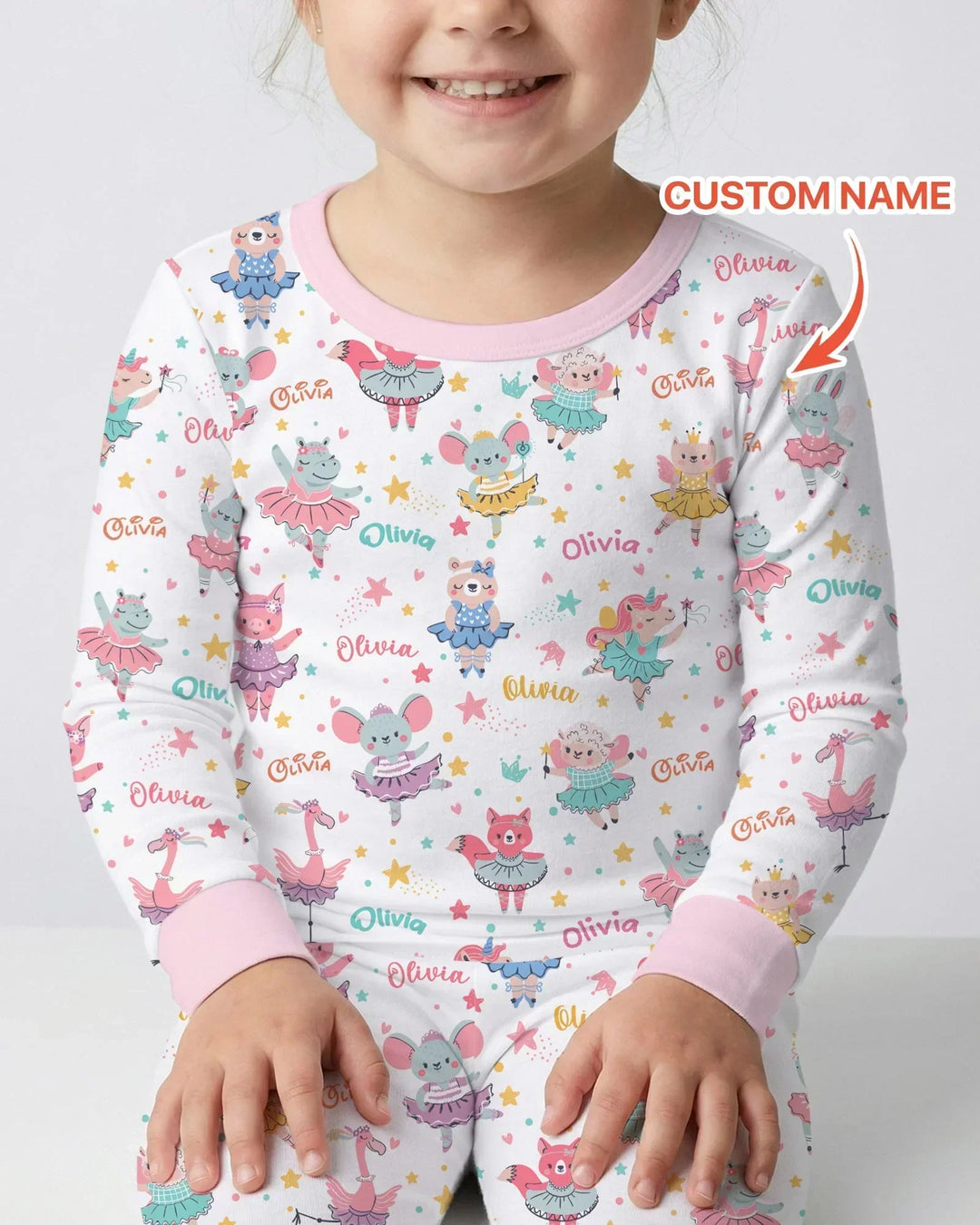 Fairy Friends Ballet Custom Name Bamboo Two Piece Long Sleeve Pajama Set