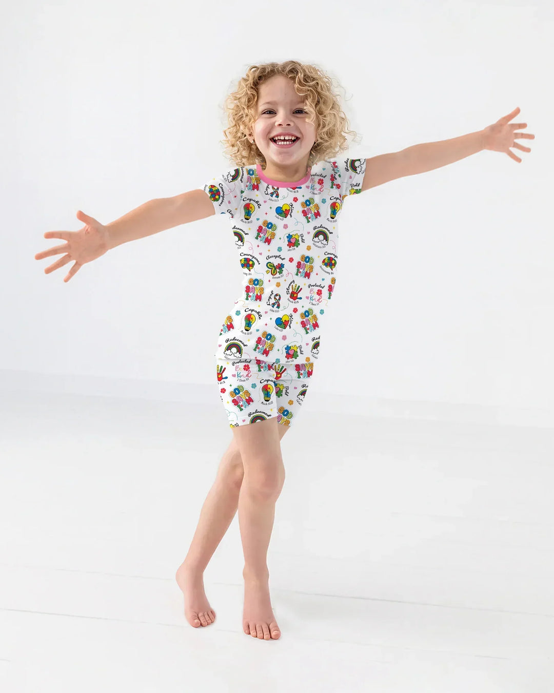 God Says I am Different Bamboo Two Piece Short Sleeve Shorts Pajama Set