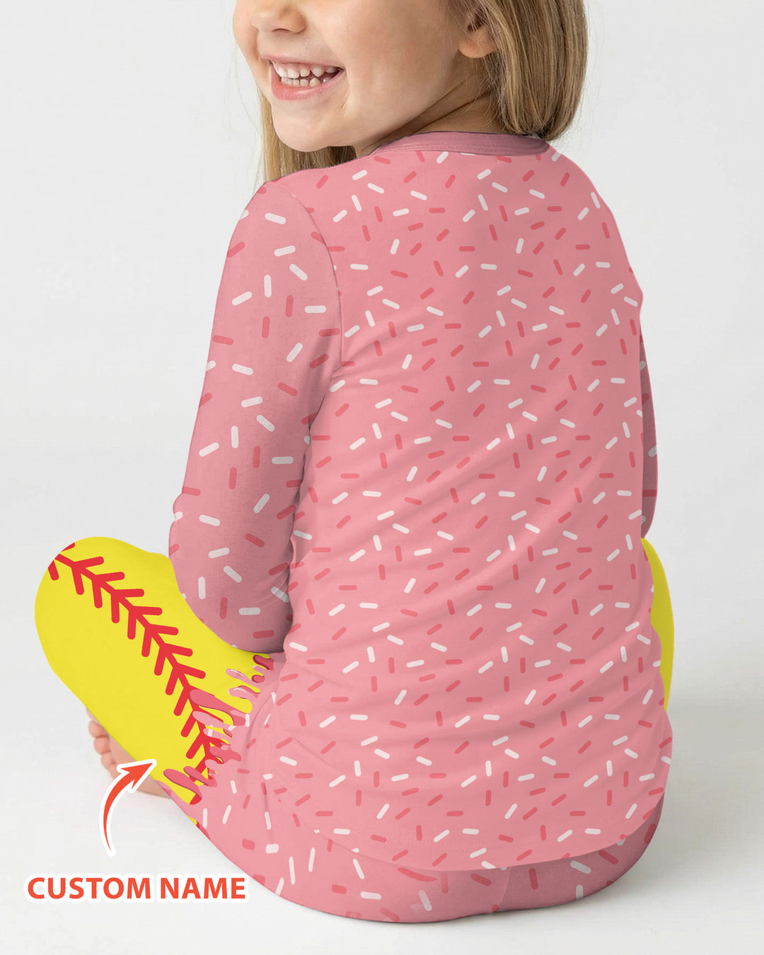 Personalized Dripping Sport Ball Custom Name Number Bamboo Two Piece Long Sleeve Pajama Set