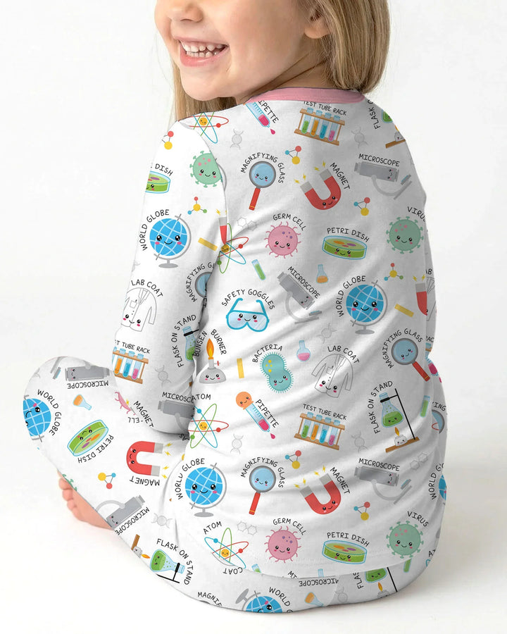 Science Fun Family Matching Bamboo Two Piece Long Sleeve Pajama Set