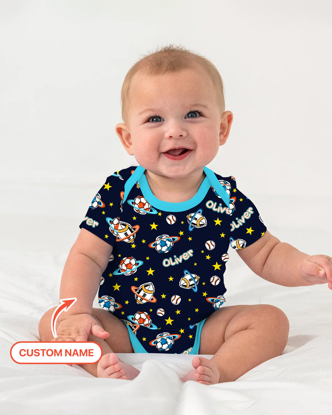 Custom Name Space Sport Bamboo Bodysuit