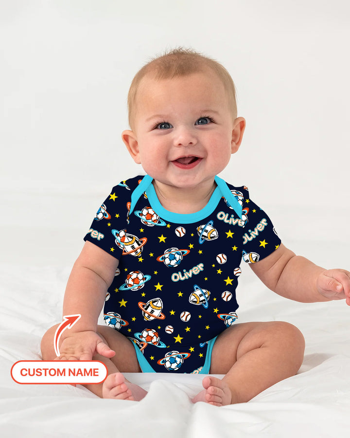 Custom Name Space Sport Bamboo Bodysuit