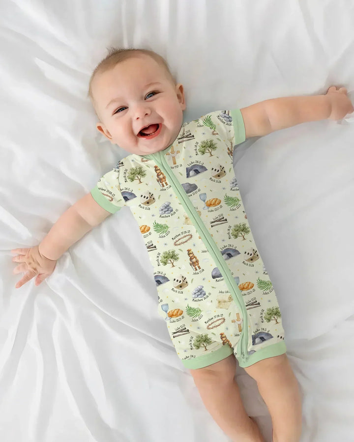 He Is Risen Family Matching Bamboo Shorty Zippy