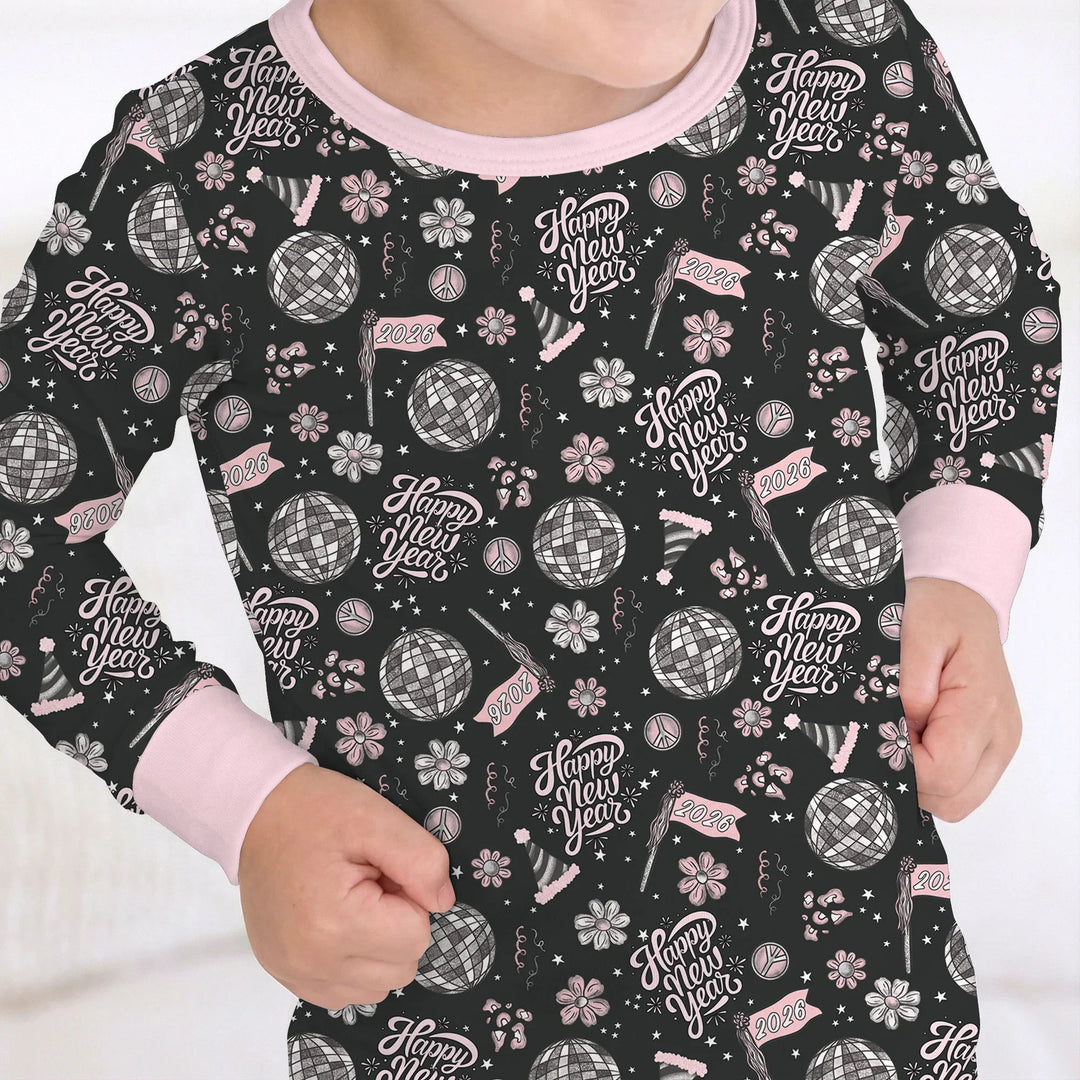 Disco New Years Eve Bamboo Two Piece Long Sleeve Pajama Set