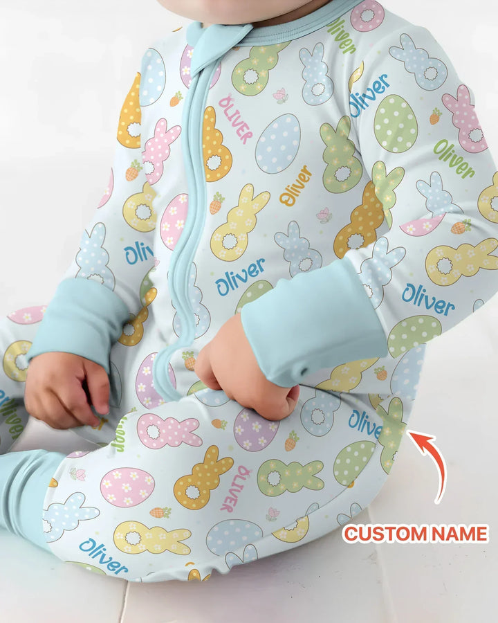 Custom Name Spring Pastel Easter Bamboo Convertible Zippy