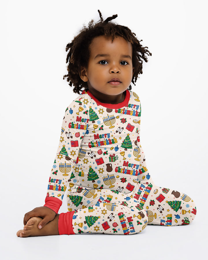 Merry Chrismukkah Bamboo Two Piece Long Sleeve Pajama Set