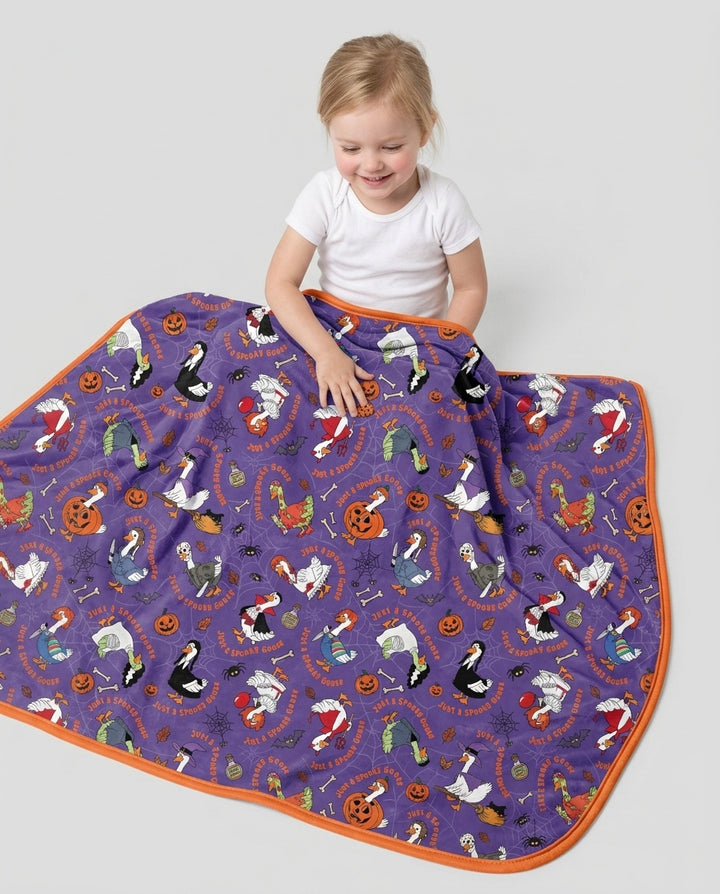 Just A Spooky Goose Family Matching Bamboo Blanket