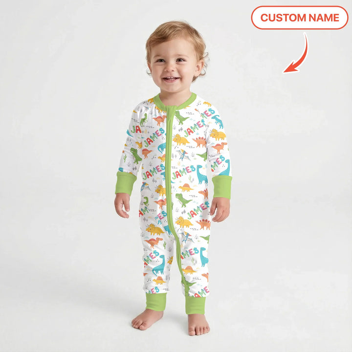 Dino Adventure Custom Name Bamboo Convertible Zippy